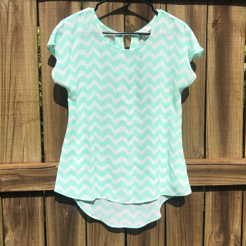 Charming Charlie Short Sleeve Blouse | XS | Mint Green